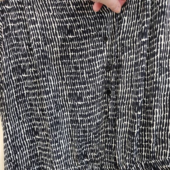 Hilary Radley Sleeveless Split Neck Sheer Tunic Dress Button Front Black Sz 10 - Picture 10 of 10